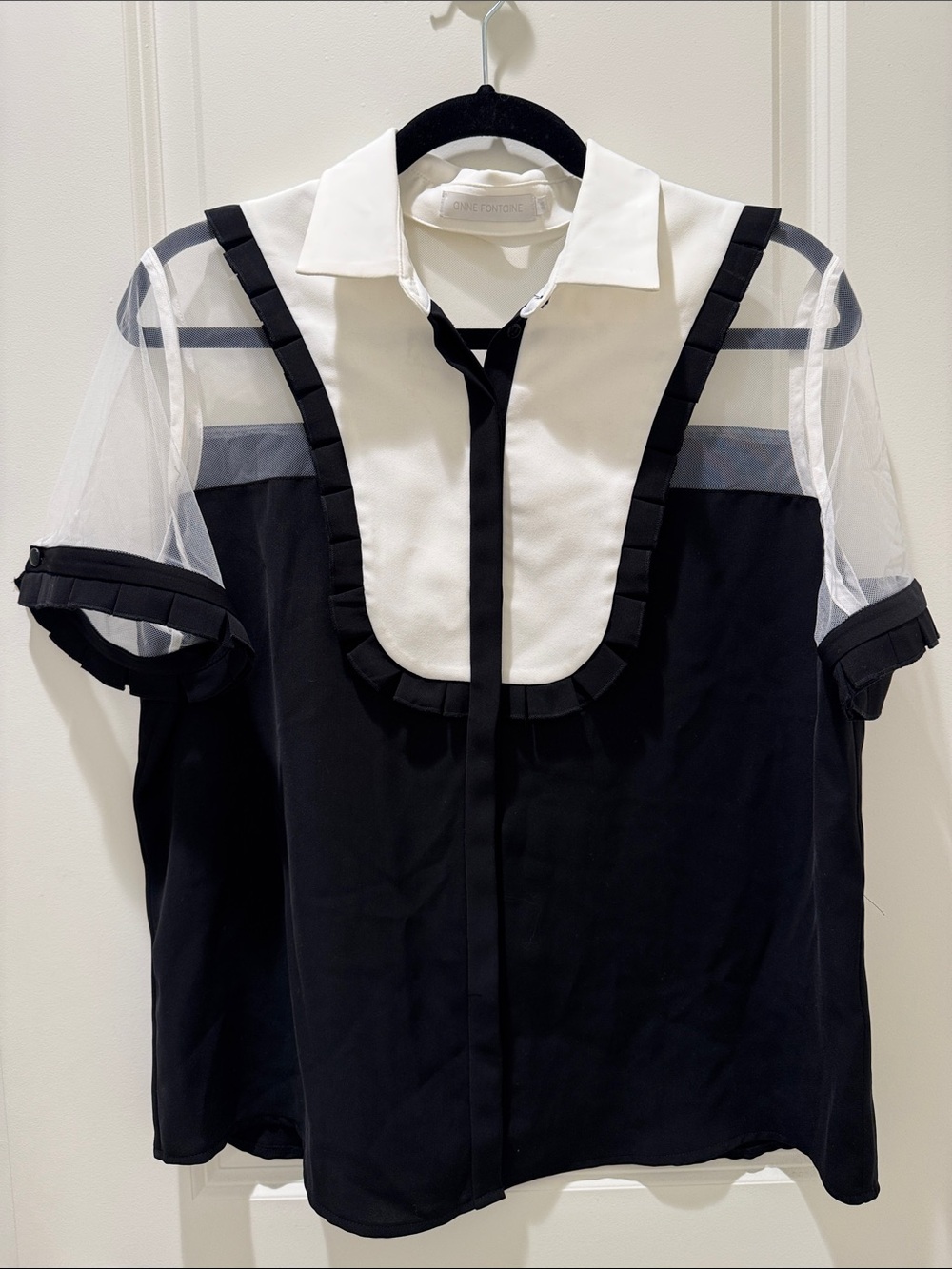 Anne Fontaine Black White Blouse 44